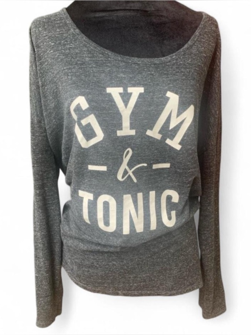 Off-Duty Loungewear Heather Gray Lomg Sleeve Athleisure Top